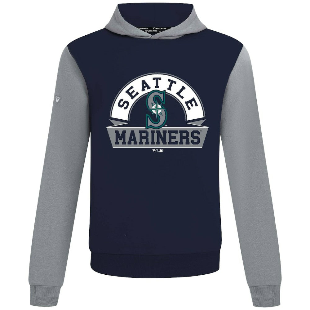 Seattle Mariners Levelwear Throwback Ultimate Banner Arch Hoodie - College Navy - MLB Online
