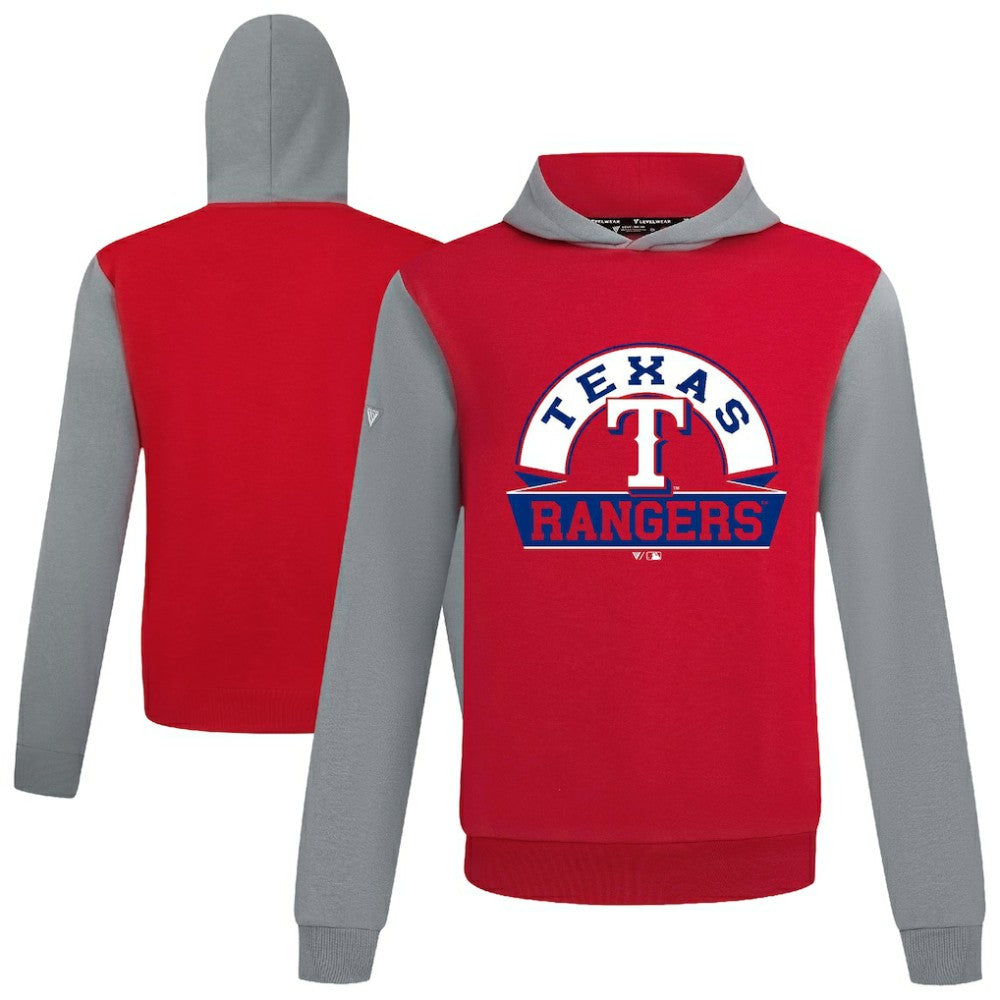 Texas Rangers Levelwear Throwback Ultimate Banner Arch Hoodie - Red - MLB Sale
