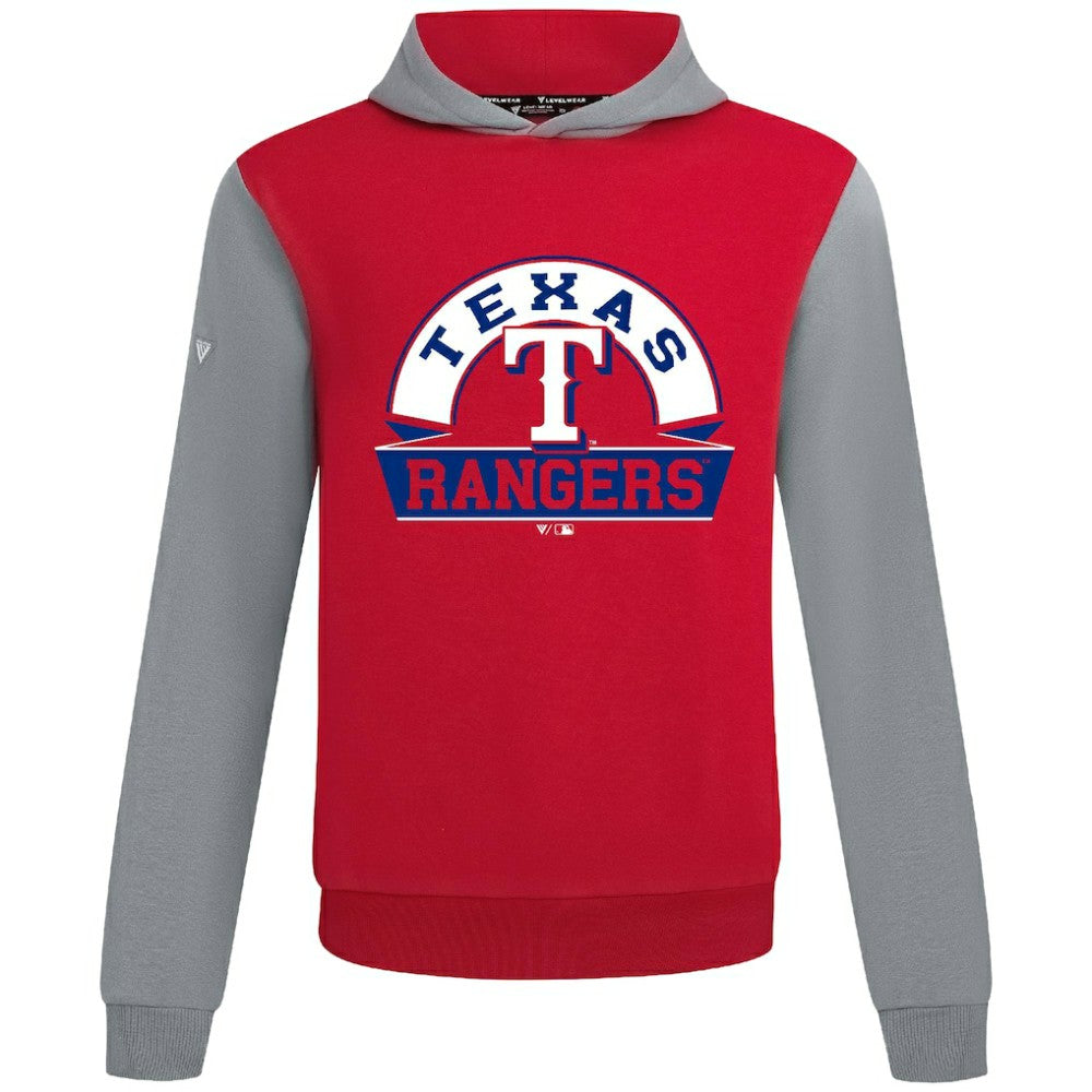 Texas Rangers Levelwear Throwback Ultimate Banner Arch Hoodie - Red - MLB Sale