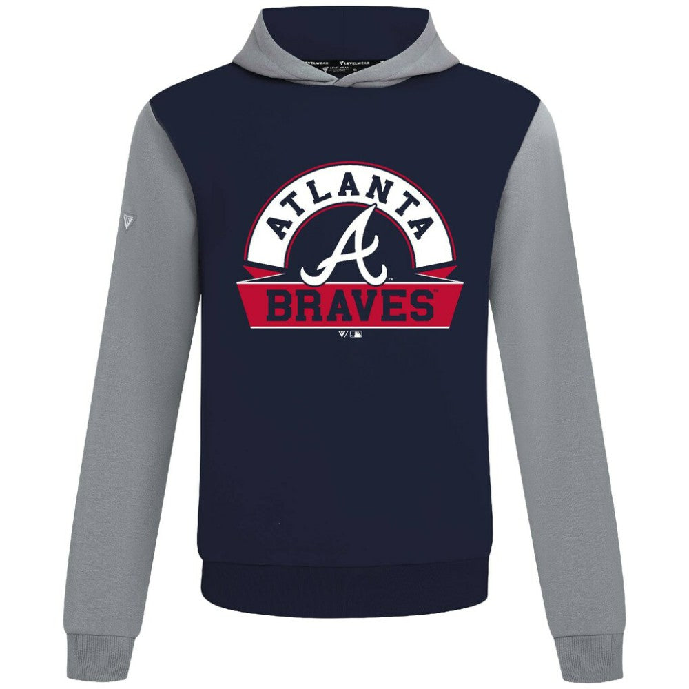 Atlanta Braves Levelwear Throwback Ultimate Banner Arch Hoodie - Navy - MLB Sale