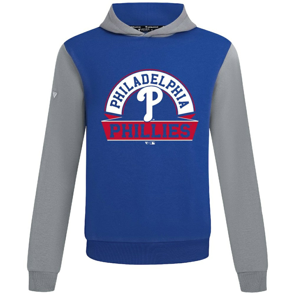 Philadelphia Phillies Levelwear Throwback Ultimate Banner Arch Hoodie - Royal - MLB Lifestyle