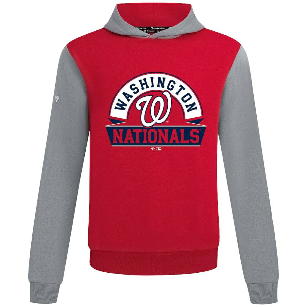 Washington Nationals Levelwear Throwback Ultimate Banner Arch Hoodie - Red - MLB Lifestyle