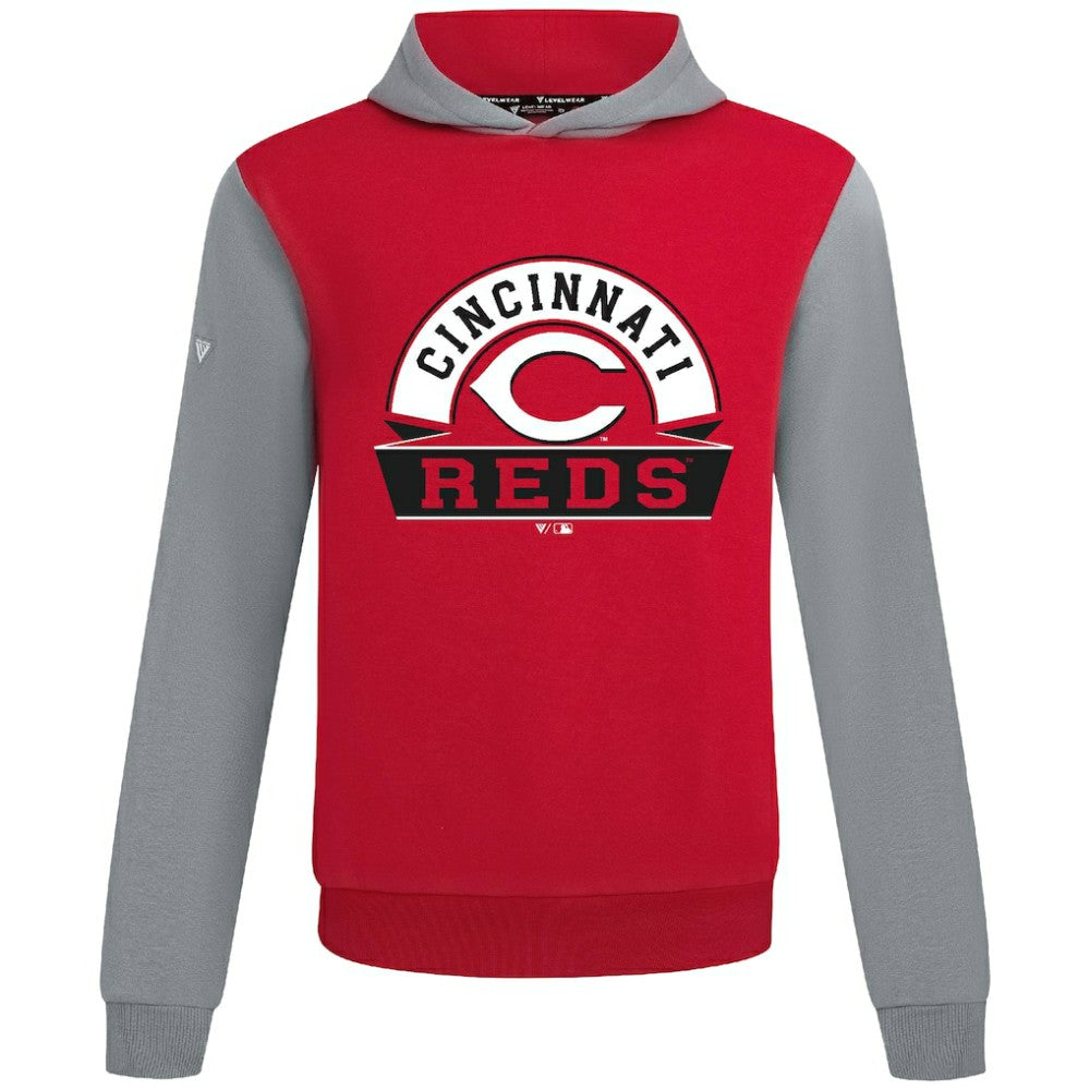 Cincinnati Reds Levelwear Throwback Ultimate Banner Arch Hoodie - Red - MLB Online
