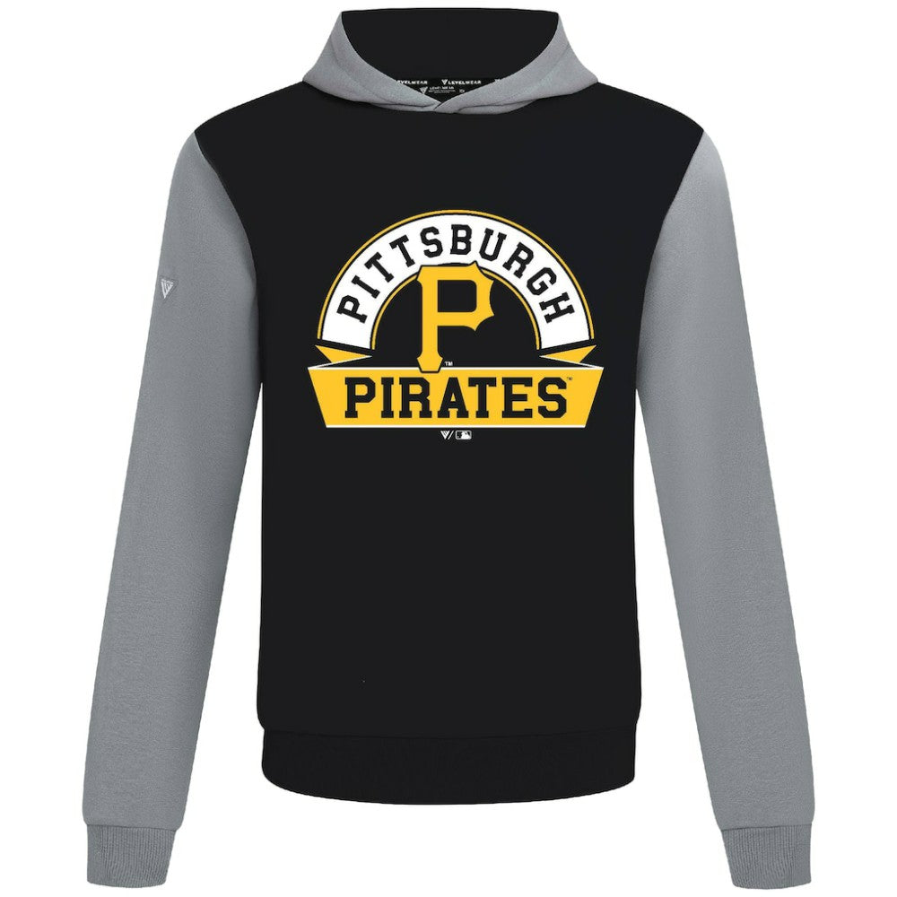 Pittsburgh Pirates Levelwear Throwback Ultimate Banner Arch Hoodie - Black - MLB Sale