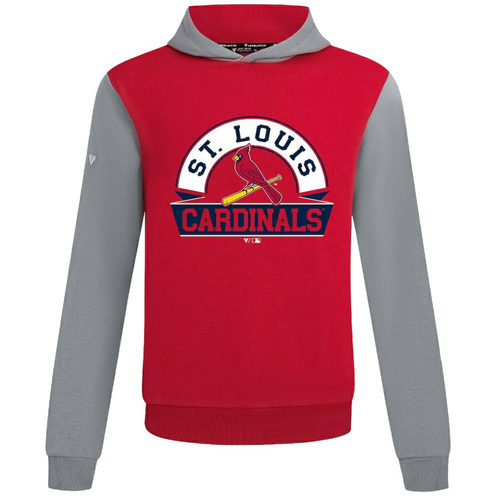 St. Louis Cardinals Levelwear Throwback Ultimate Banner Arch Hoodie - Red - MLB Lifestyle