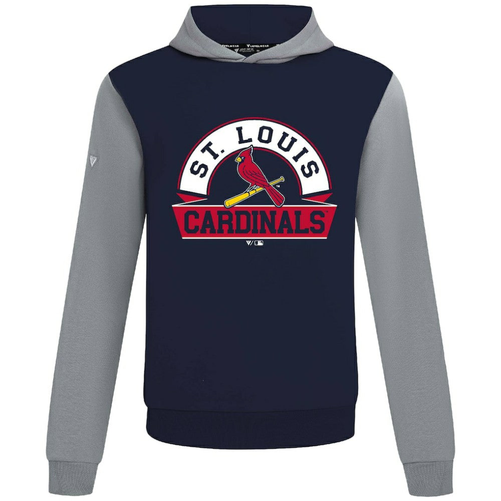St. Louis Cardinals Levelwear Throwback Ultimate Banner Arch Hoodie - Navy - MLB Discount