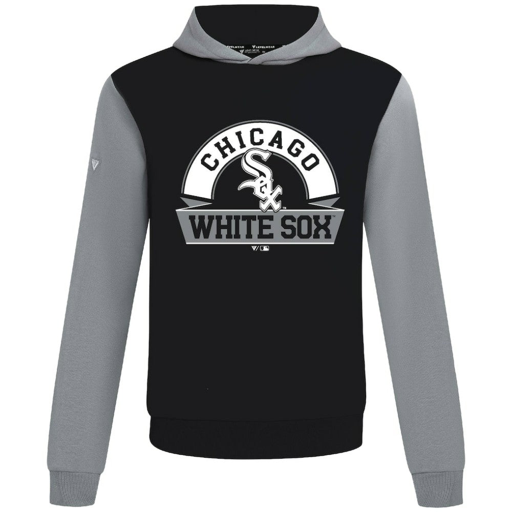 Chicago White Sox Levelwear Throwback Ultimate Banner Arch Hoodie - Black - MLB Lifestyle