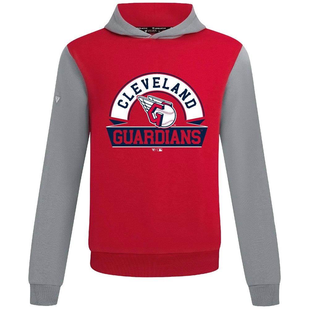 Cleveland Guardians Levelwear Throwback Ultimate Banner Arch Hoodie - Red - MLB Discount