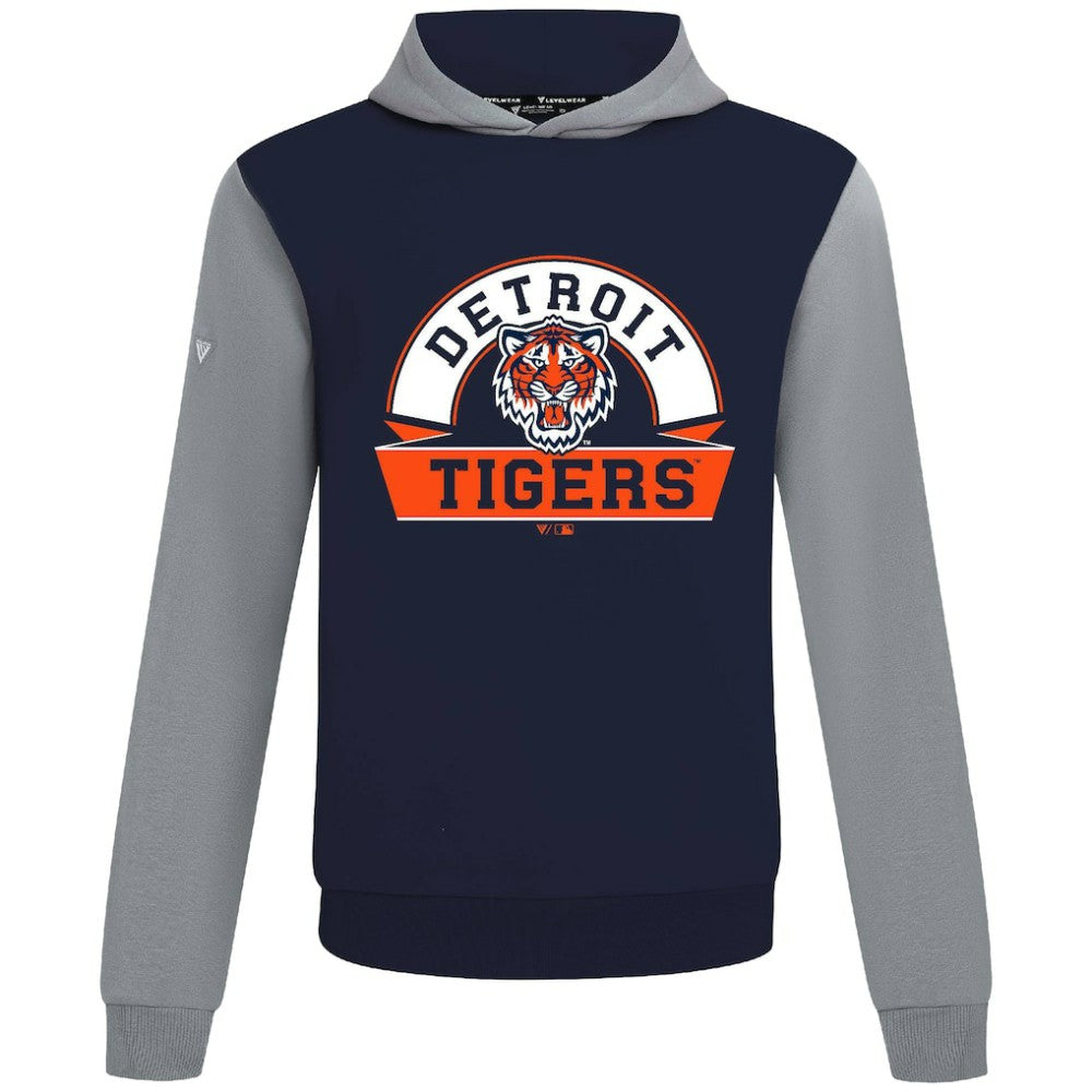 Detroit Tigers Levelwear Throwback Ultimate Banner Arch Hoodie - Navy - MLB on Sale