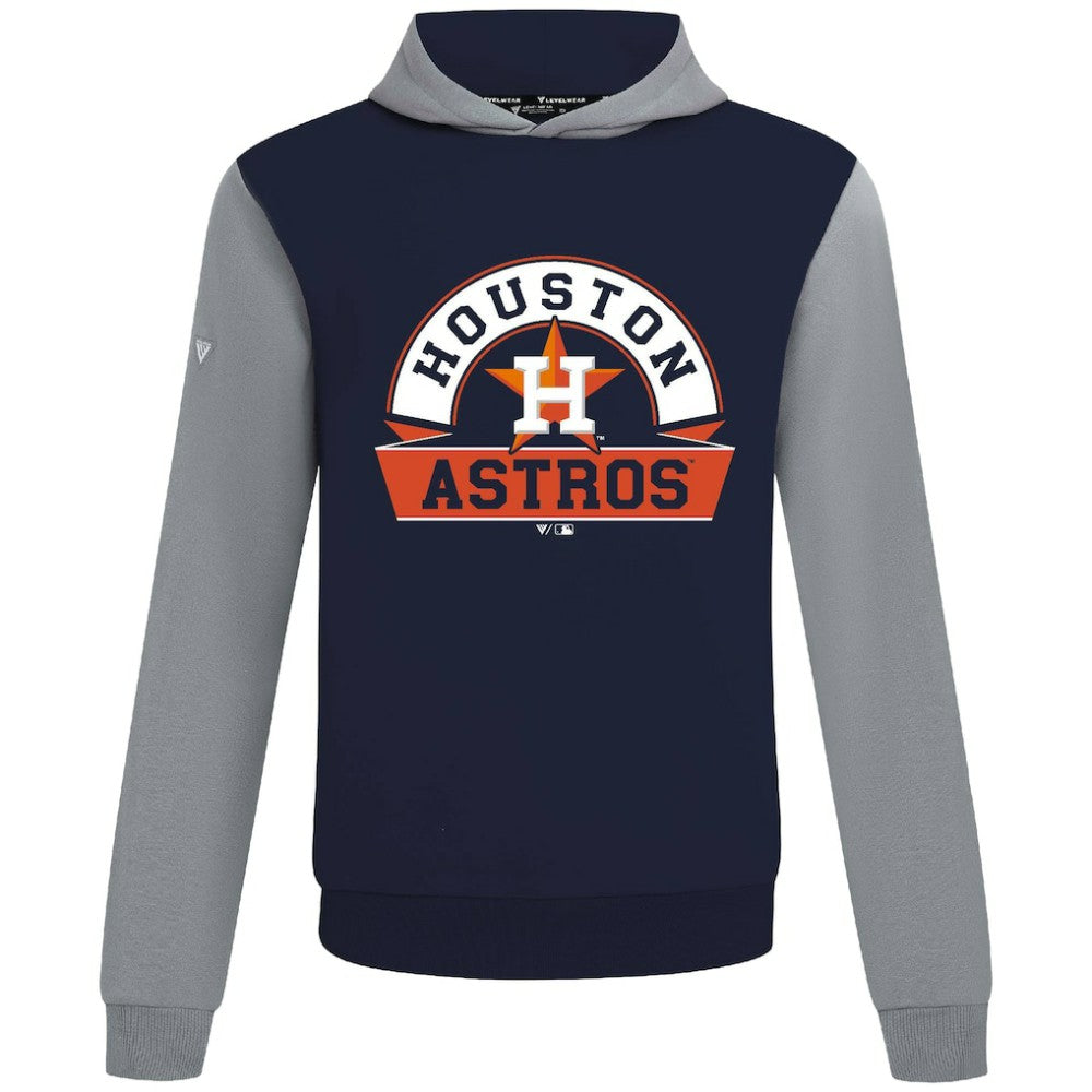Houston Astros Levelwear Throwback Ultimate Banner Arch Hoodie - Navy - MLB Discount