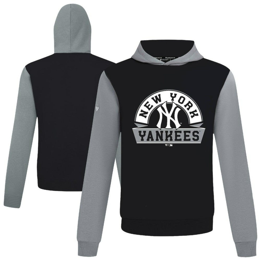 New York Yankees Levelwear Throwback Ultimate Banner Arch Hoodie - Black - MLB Lifestyle