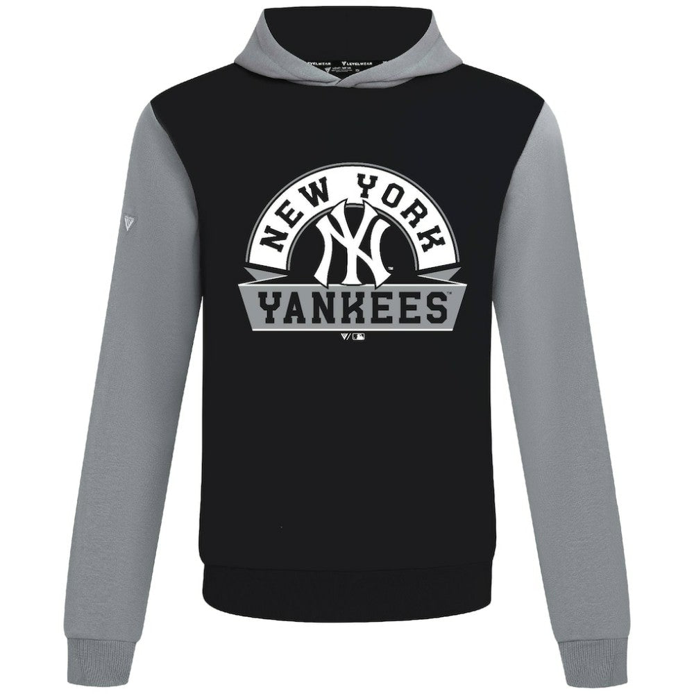 New York Yankees Levelwear Throwback Ultimate Banner Arch Hoodie - Black - MLB Lifestyle