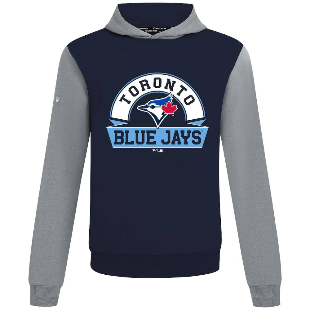 Toronto Blue Jays Levelwear Throwback Ultimate Banner Arch Hoodie - Navy - MLB Discount