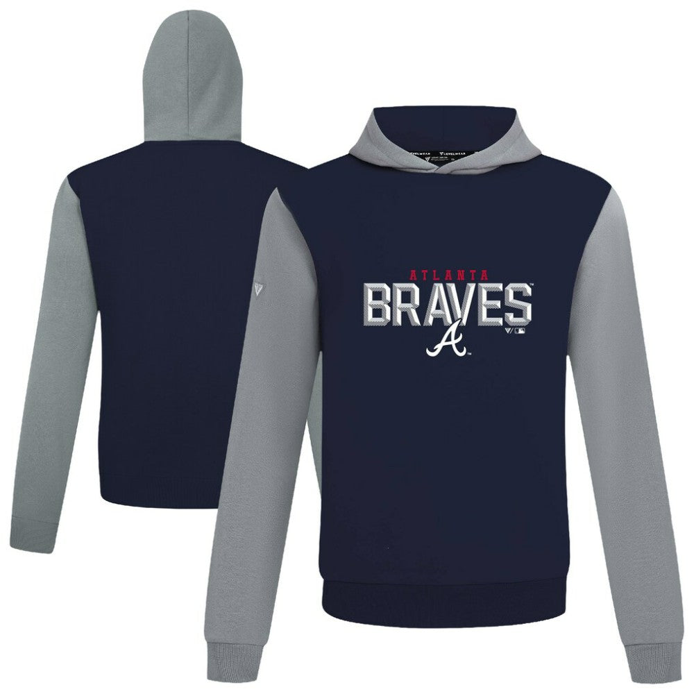 Atlanta Braves Levelwear Throwback Carve Ultimate Hoodie - Navy - MLB Sale