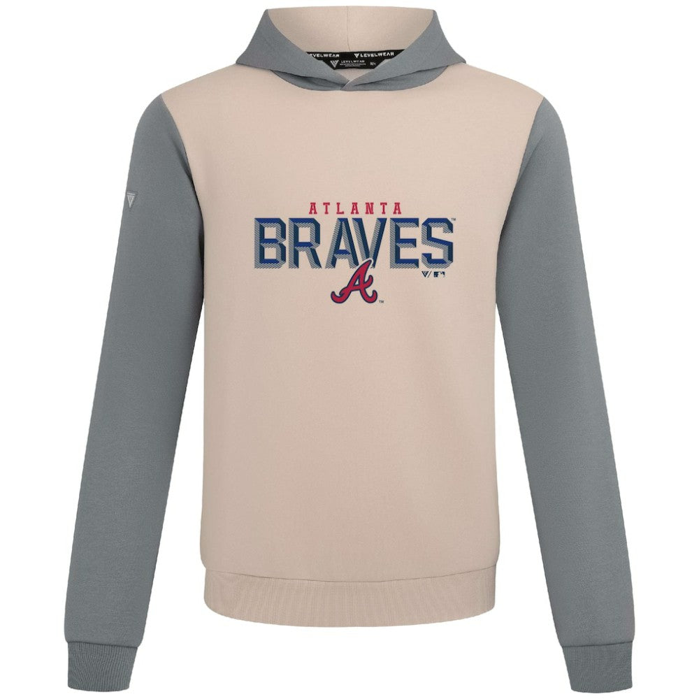 Atlanta Braves Levelwear Throwback Carve Ultimate Hoodie - Sand - MLB Sale