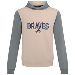 Atlanta Braves Levelwear Throwback Carve Ultimate Hoodie - Sand - MLB Sale