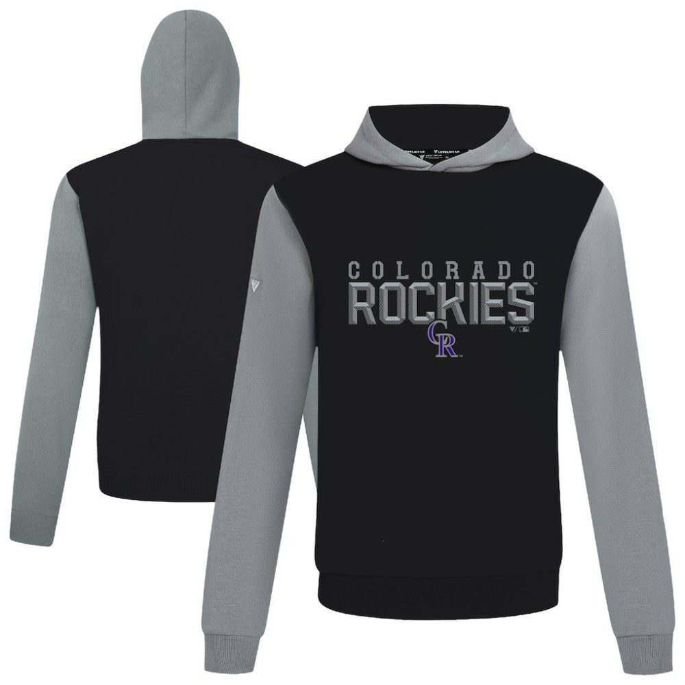Colorado Rockies Levelwear Throwback Carve Ultimate Hoodie - Black - MLB Sale