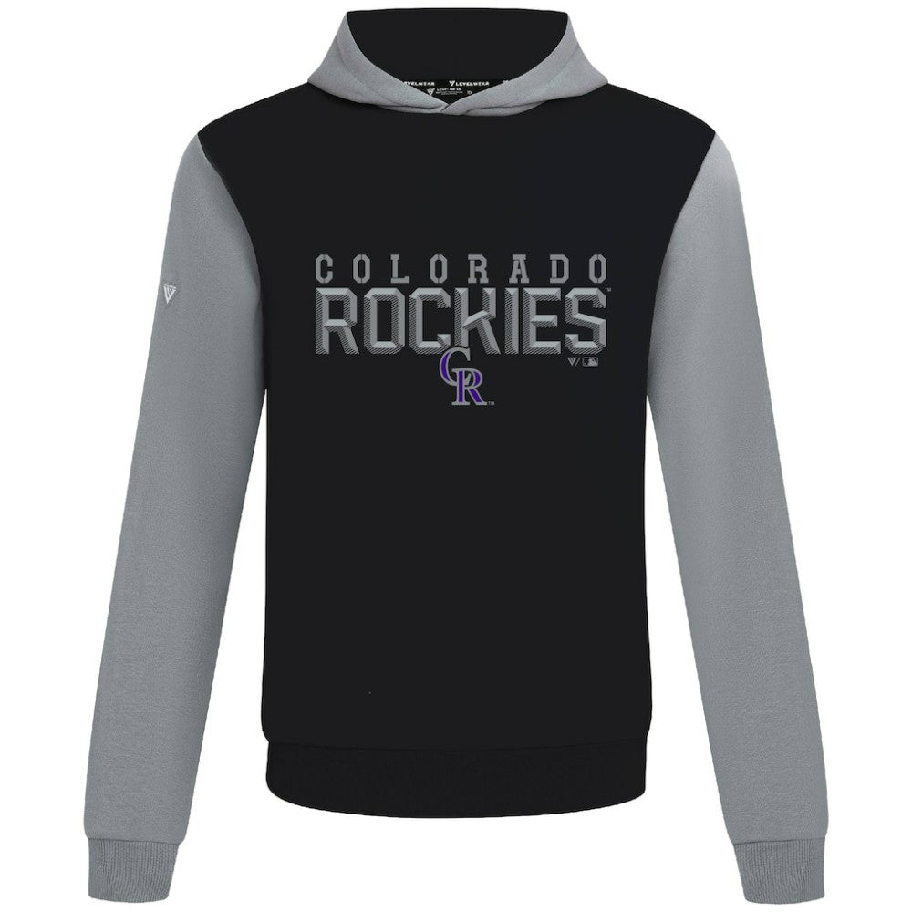 Colorado Rockies Levelwear Throwback Carve Ultimate Hoodie - Black - MLB Sale