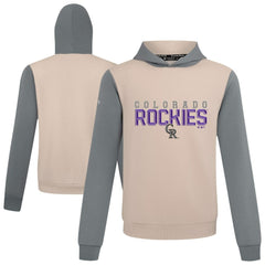 Colorado Rockies Levelwear Throwback Carve Ultimate Hoodie - Sand - MLB Discount