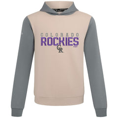 Colorado Rockies Levelwear Throwback Carve Ultimate Hoodie - Sand - MLB Discount