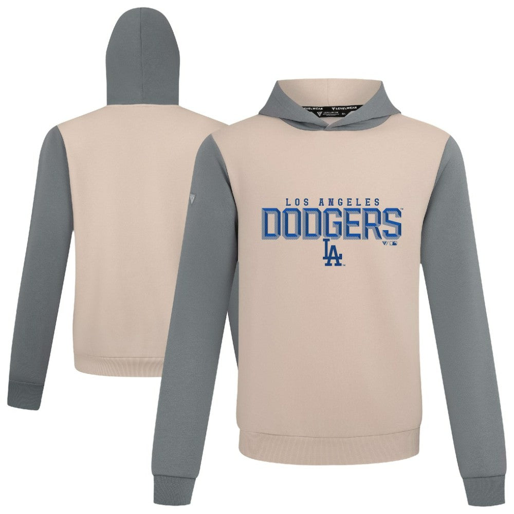Los Angeles Dodgers Levelwear Throwback Carve Ultimate Hoodie - Sand - MLB Lifestyle
