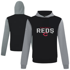 Cincinnati Reds Levelwear Throwback Carve Ultimate Hoodie - Black - MLB Lifestyle