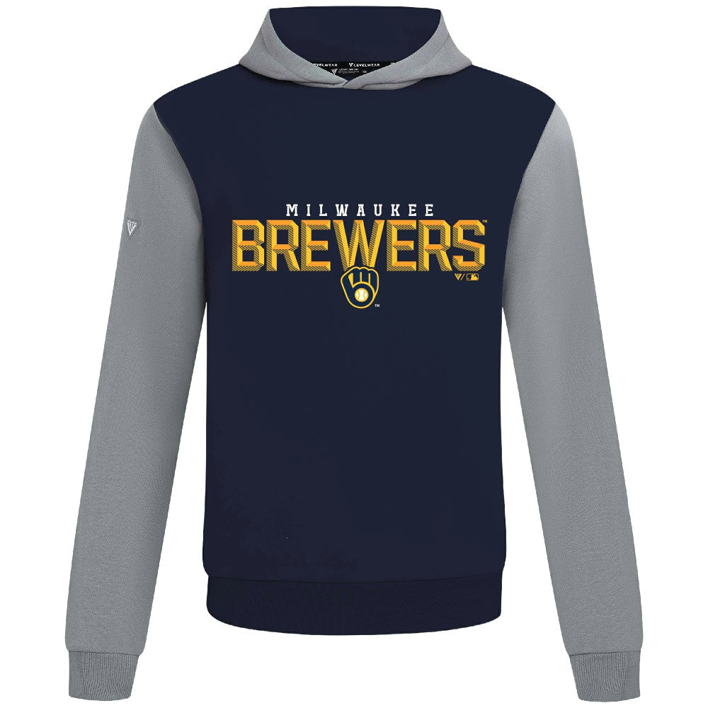 Milwaukee Brewers Levelwear Throwback Carve Ultimate Hoodie - Navy - MLB Online