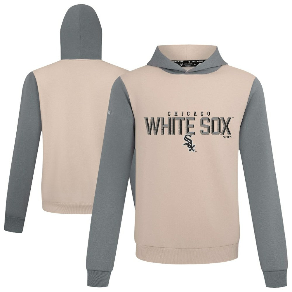 Chicago White Sox Levelwear Throwback Carve Ultimate Hoodie - Sand - MLB Lifestyle