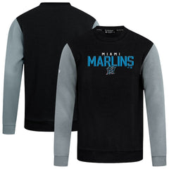Miami Marlins Levelwear Throwback Ultimate Carve Sweatshirt - Black - MLB Lifestyle