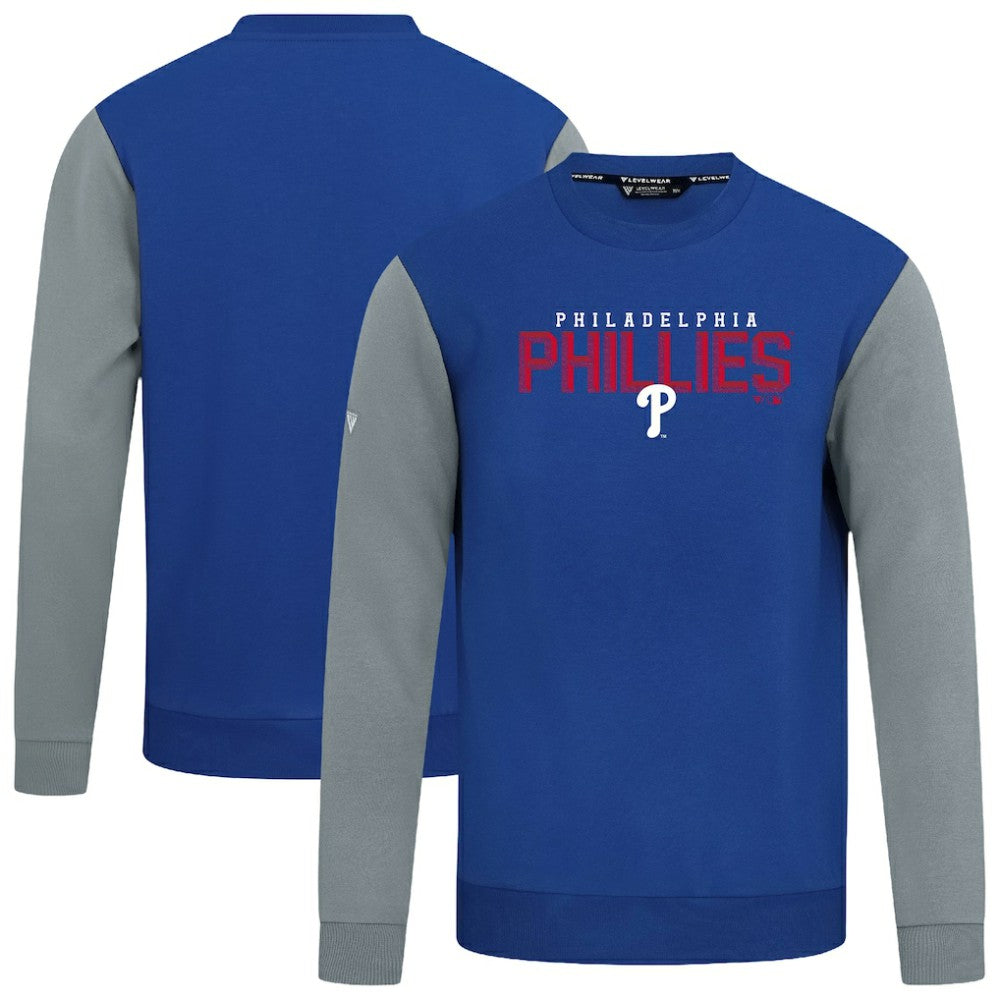 Philadelphia Phillies Levelwear Throwback Ultimate Carve Sweatshirt - Royal - MLB Discount