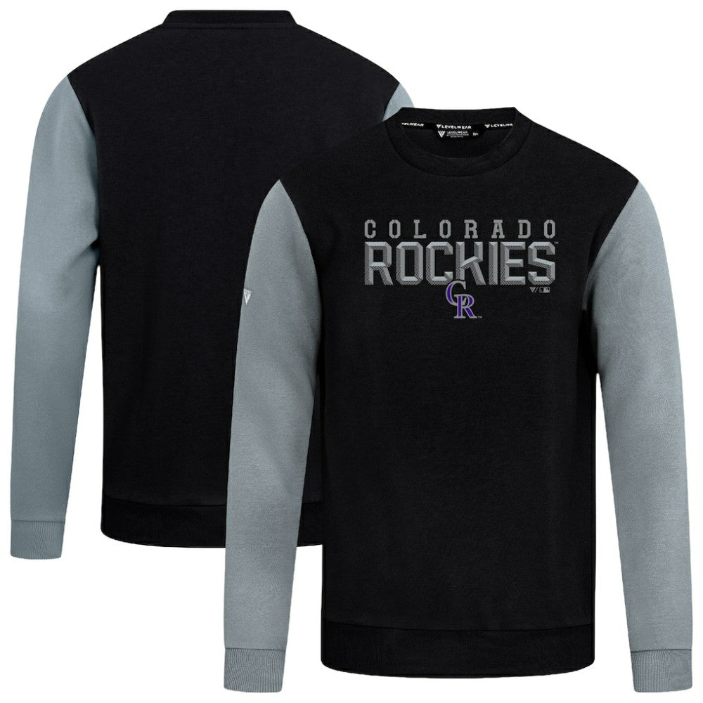 Colorado Rockies Levelwear Throwback Ultimate Carve Sweatshirt - Black - MLB Discount