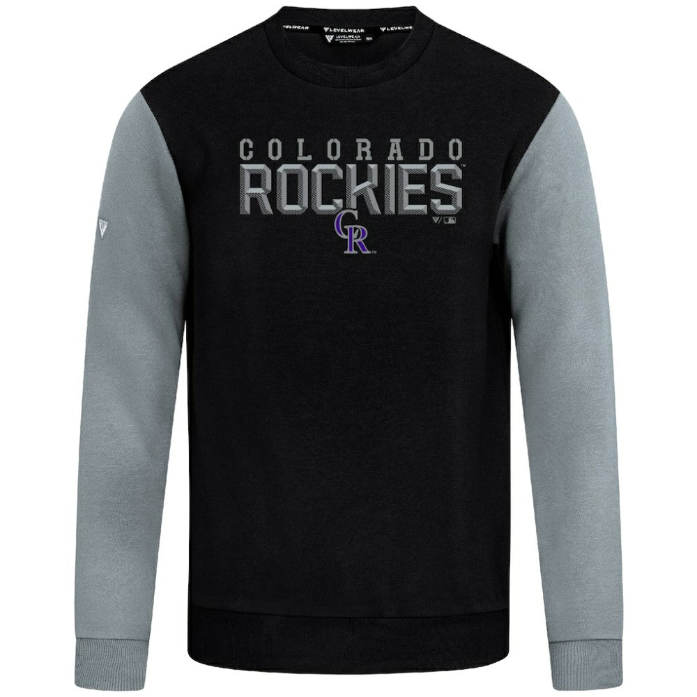 Colorado Rockies Levelwear Throwback Ultimate Carve Sweatshirt - Black - MLB Discount