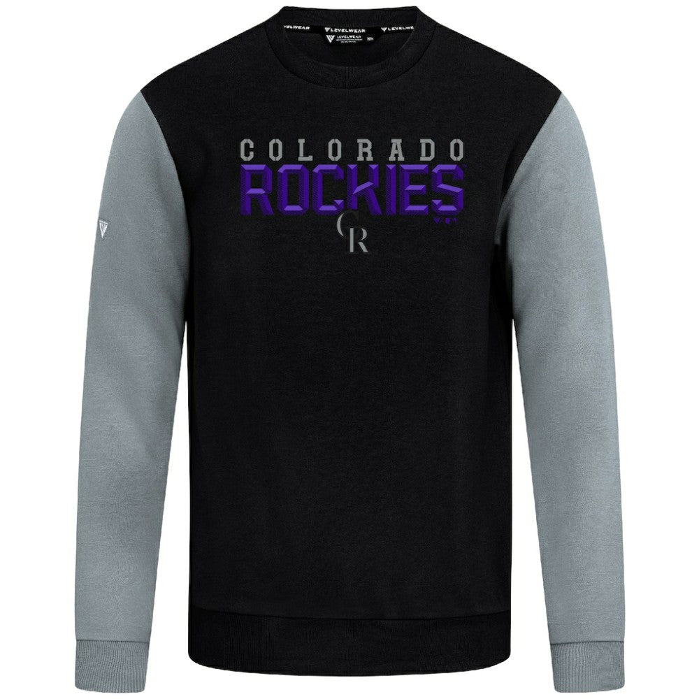 Colorado Rockies Levelwear Throwback Ultimate Carve Sweatshirt - Black - MLB Discount