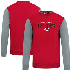Cincinnati Reds Levelwear Throwback Ultimate Carve Sweatshirt - Red - MLB Lifestyle