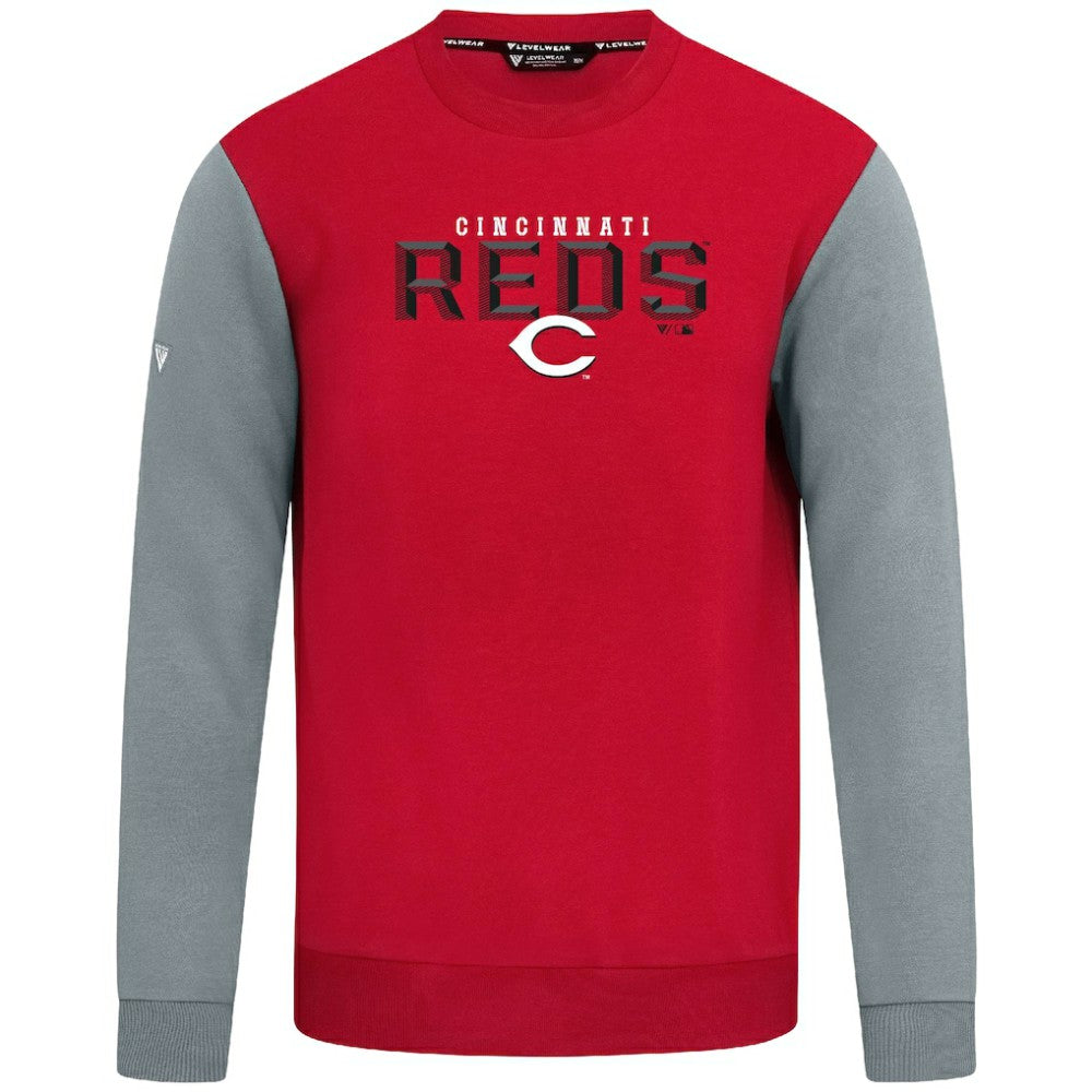 Cincinnati Reds Levelwear Throwback Ultimate Carve Sweatshirt - Red - MLB Lifestyle