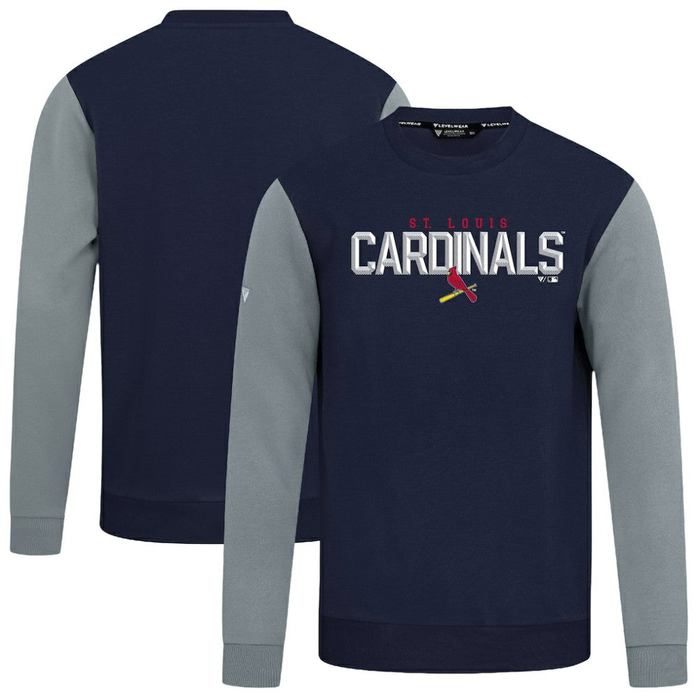 St. Louis Cardinals Levelwear Throwback Ultimate Carve Sweatshirt - Navy - MLB Discount
