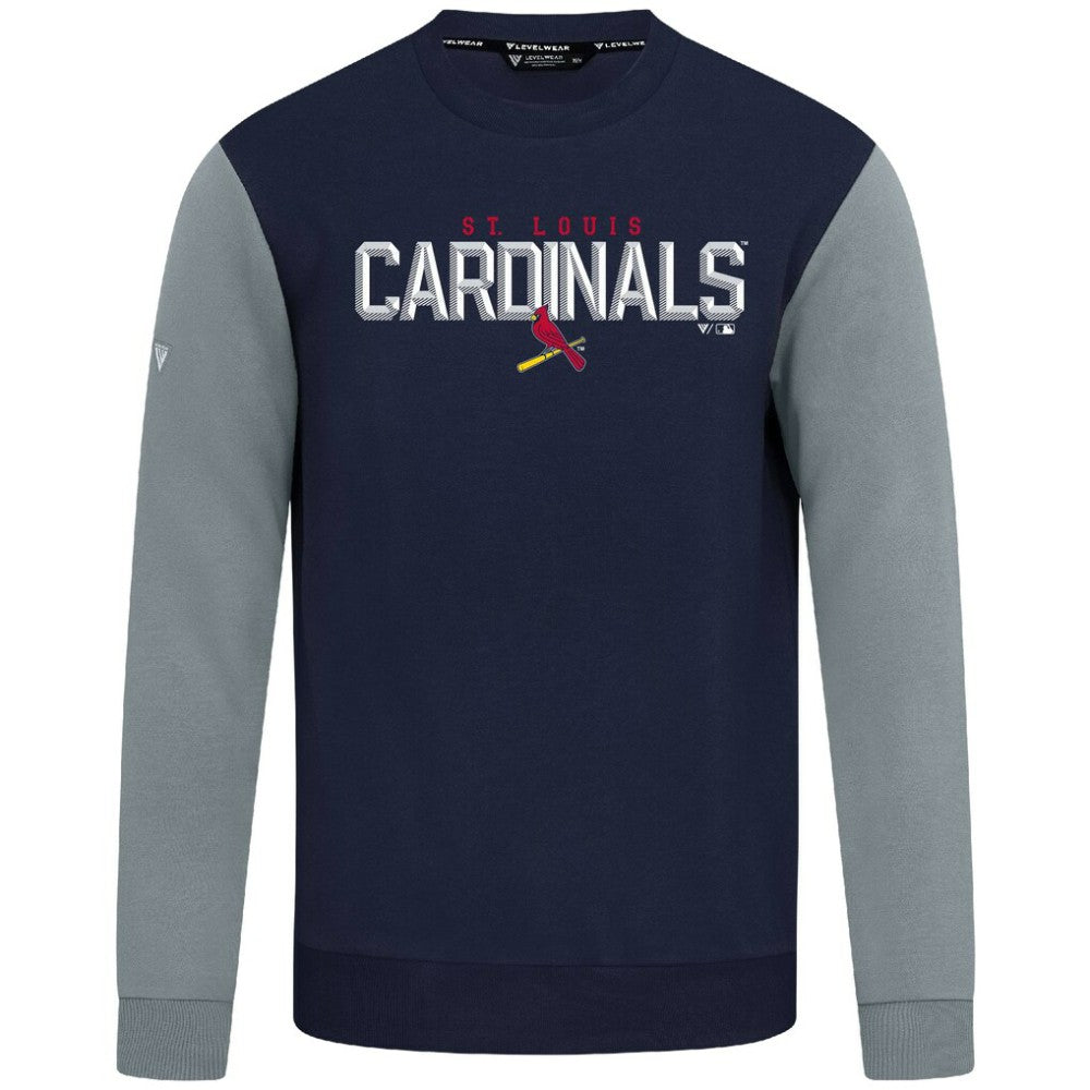 St. Louis Cardinals Levelwear Throwback Ultimate Carve Sweatshirt - Navy - MLB Discount