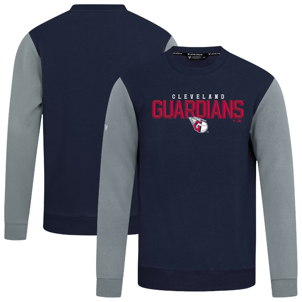 Cleveland Guardians Levelwear Throwback Ultimate Carve Sweatshirt - Navy - MLB Discount