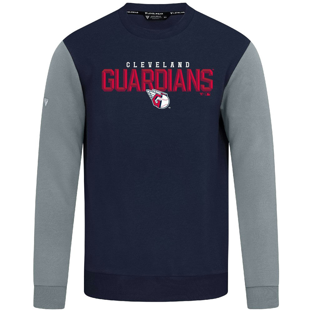 Cleveland Guardians Levelwear Throwback Ultimate Carve Sweatshirt - Navy - MLB Discount