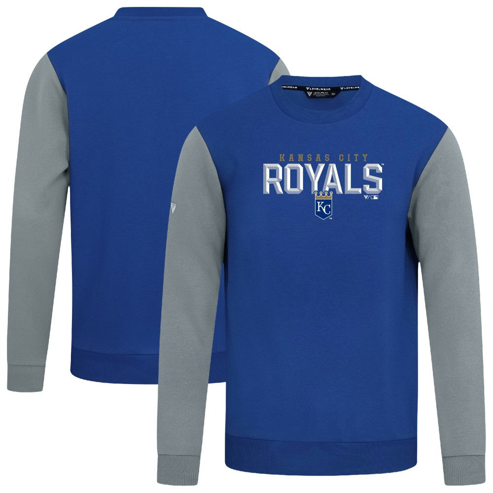 Kansas City Royals Levelwear Throwback Ultimate Carve Sweatshirt - Royal - MLB Lifestyle