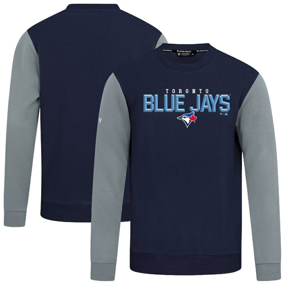 Toronto Blue Jays Levelwear Throwback Ultimate Carve Sweatshirt - Navy - MLB Sale