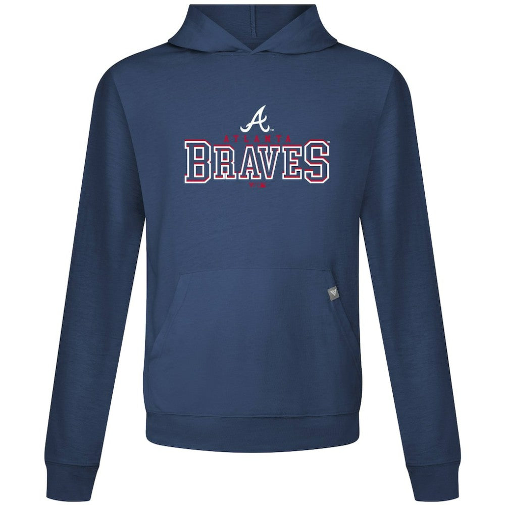 Atlanta Braves Levelwear Relay Journey Pullover Hoodie - Navy - MLB Lifestyle