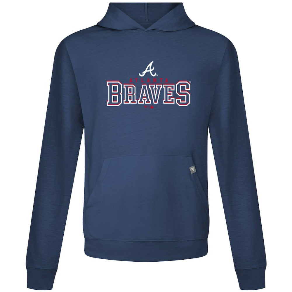 Atlanta Braves Levelwear Relay Journey Pullover Hoodie - Navy - MLB Lifestyle