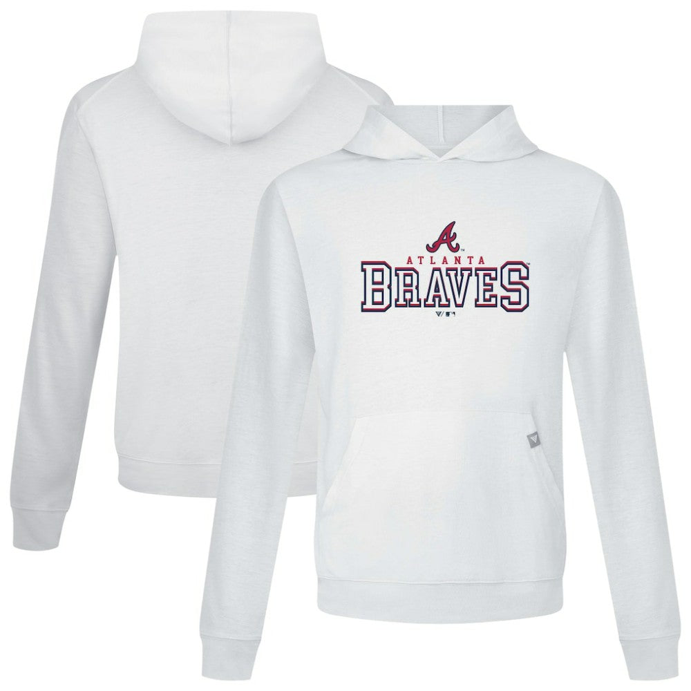 Atlanta Braves Levelwear Relay Journey Pullover Hoodie - White - MLB Lifestyle