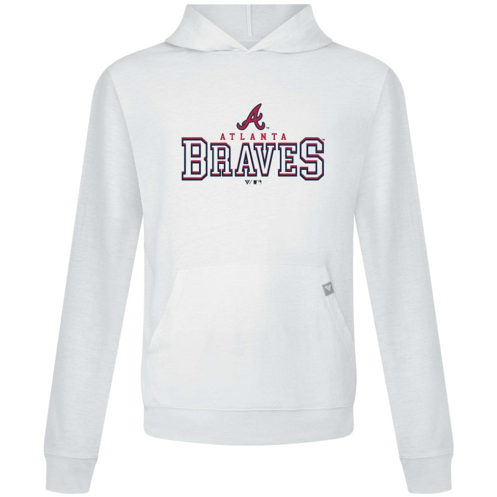 Atlanta Braves Levelwear Relay Journey Pullover Hoodie - White - MLB Lifestyle
