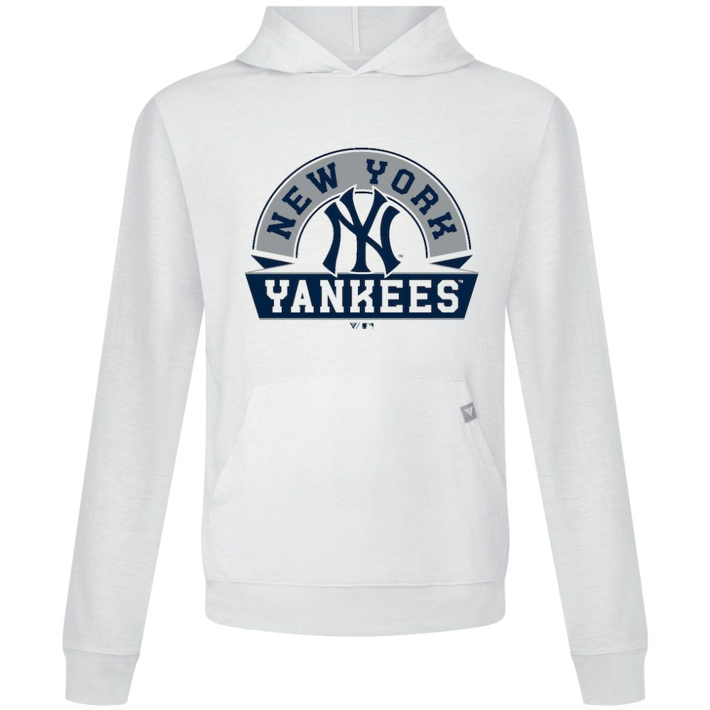 New York Yankees Levelwear Relay Banner Arch Pullover Hoodie - White - MLB on Sale