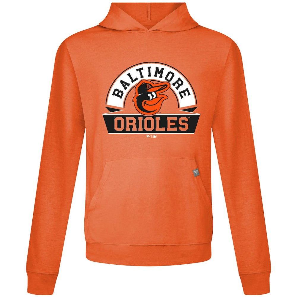 Baltimore Orioles Levelwear Relay Banner Arch Pullover Hoodie - Orange - MLB Discount