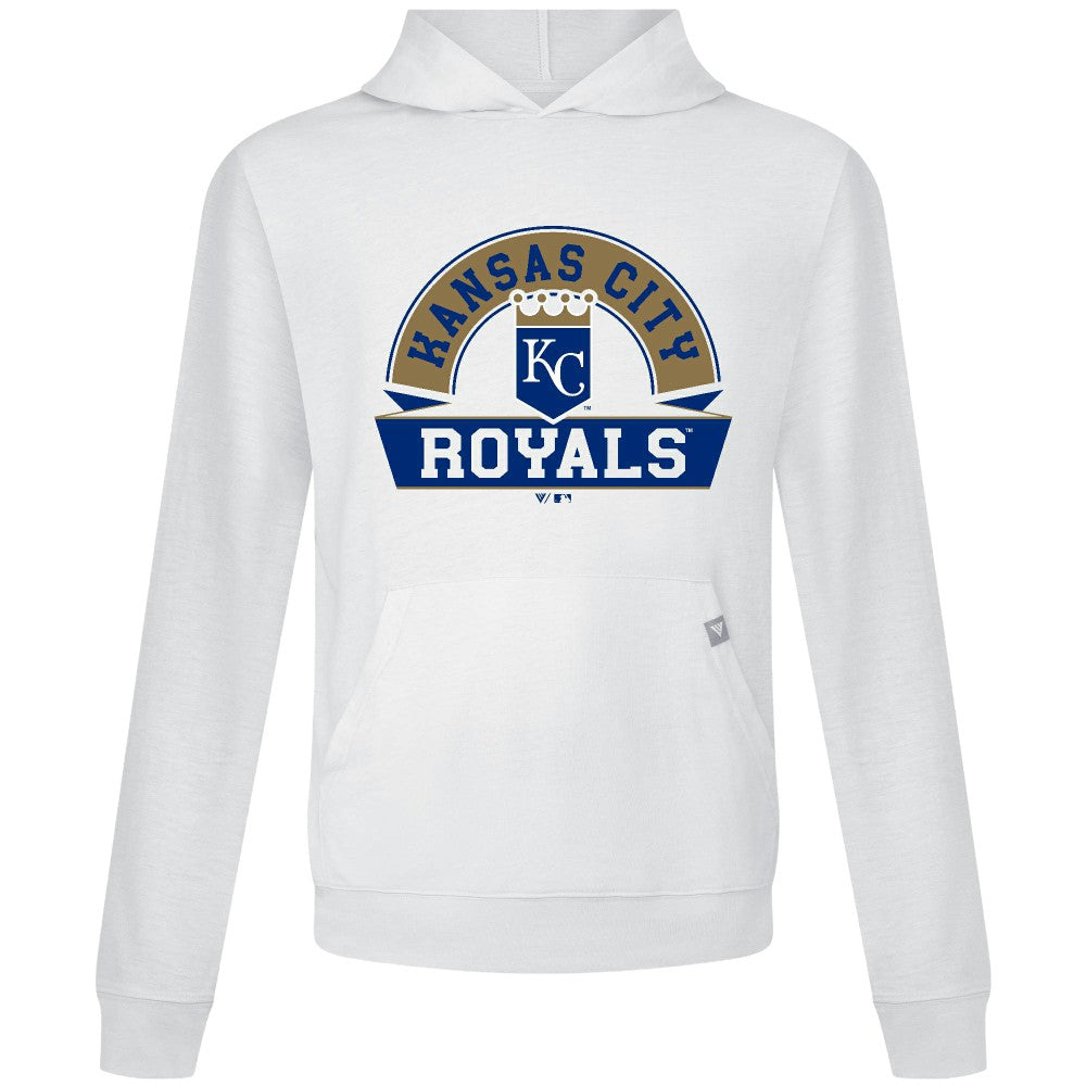 Kansas City Royals Levelwear Relay Banner Arch Pullover Hoodie - White - MLB Discount