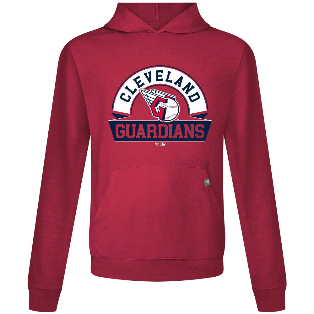 Cleveland Guardians Levelwear Relay Banner Arch Pullover Hoodie - Red - MLB Online