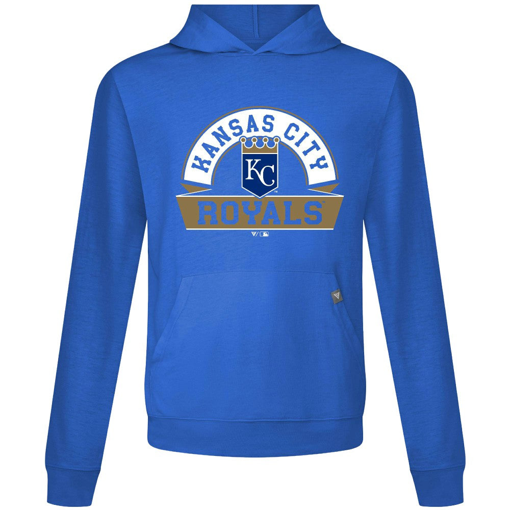 Kansas City Royals Levelwear Relay Banner Arch Pullover Hoodie - Royal - MLB Lifestyle